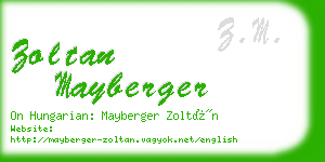 zoltan mayberger business card